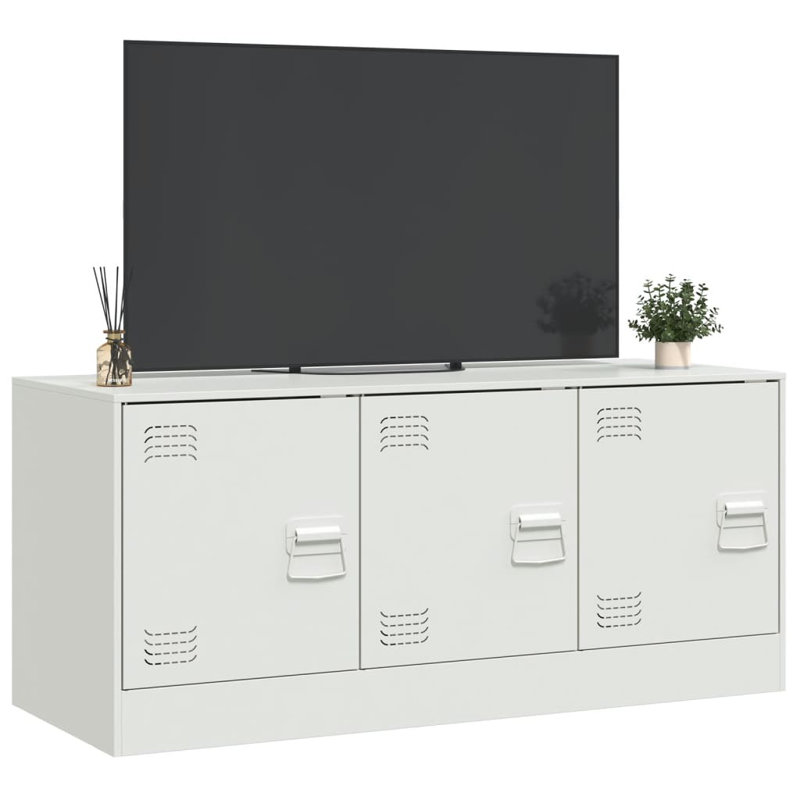 Alamar Unfinished TV Stand for TVs up to 24", Highgloss Sand Grey