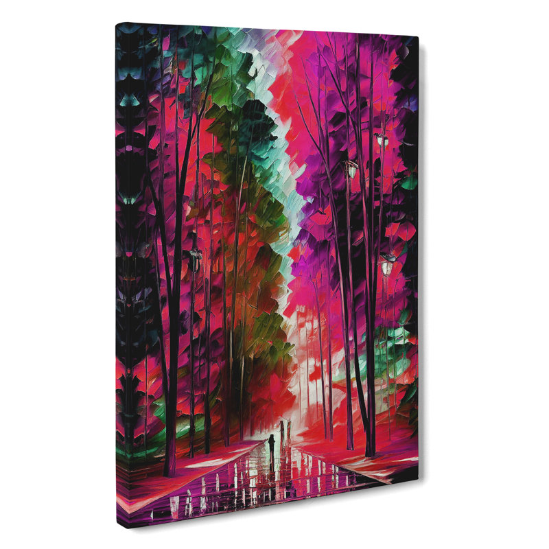 Vibrant Woodland Forest No.3 - Wall Art, Wrapped Canvas, 50cm H x 35cm W, No Matte