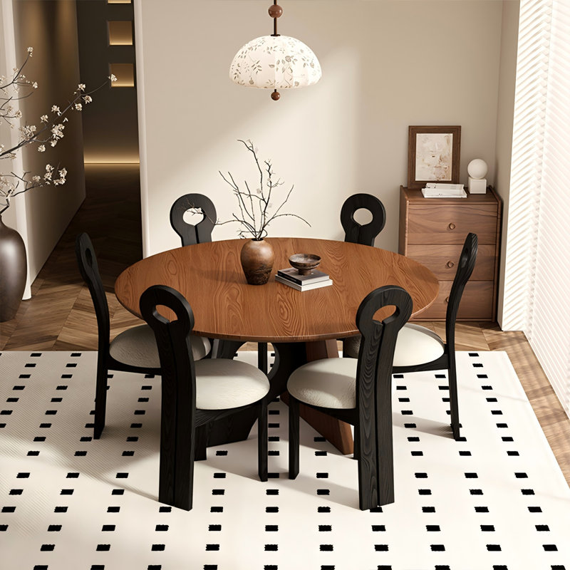 Table de salle à manger en bois massif, frêne et bois massif, H 28,74 po x L 39,37 po x l 39,37 po