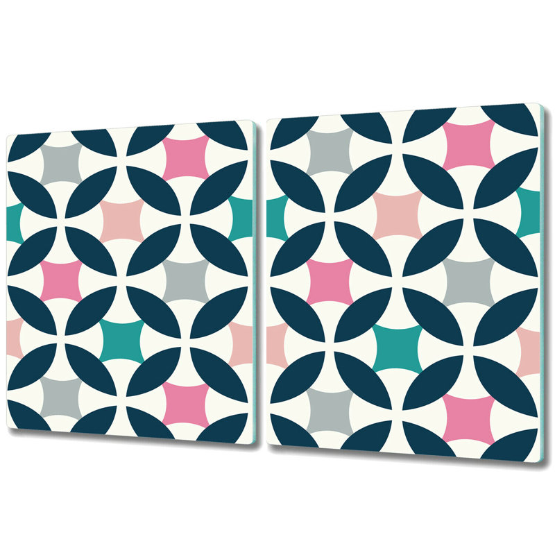 Oyens Pastel Retro Pattern Patchwork Chopping Board, 30cm L x 52cm W