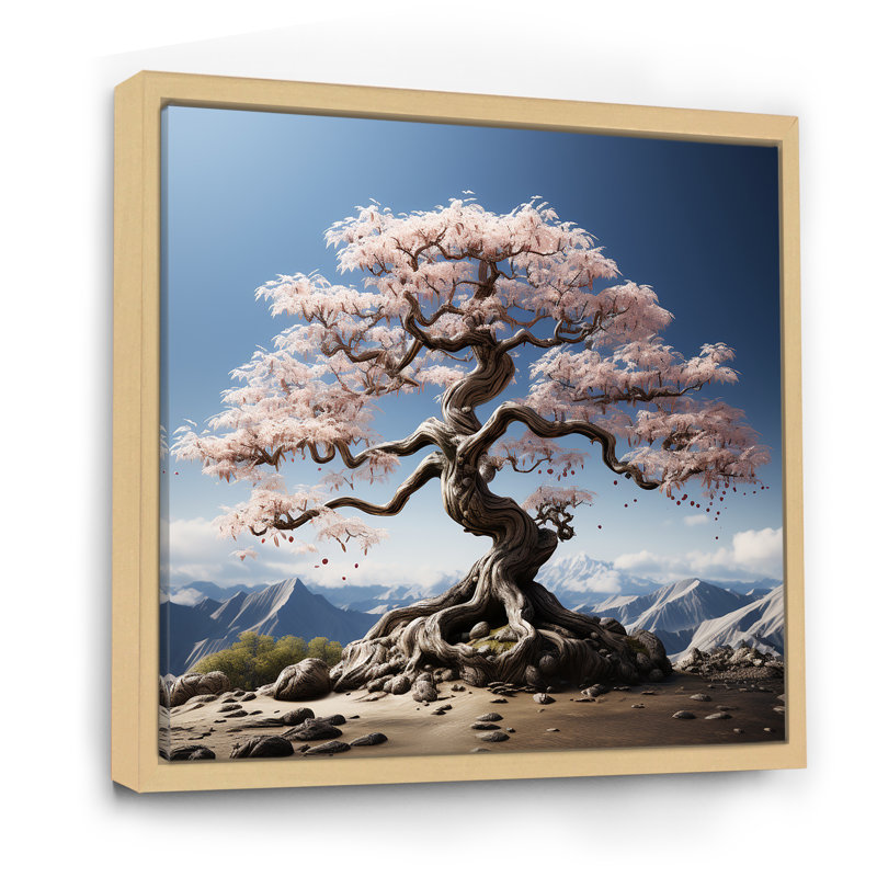 Bonsai, impression sur toile, érable japonais, Cadre naturel flottant, H 24 po x l 24 po x P 1 po