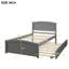 Lit plateforme gris avec lit gigogne gris pour une nuit de repos confortable-174811950