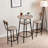 A Light Gray And Black Three-Piece Rounded Bar Table And Chair Set, With A Round Table And Two Bar Stools, Suitable For Breakfast Areas, Minibars And Small Office Spaces.