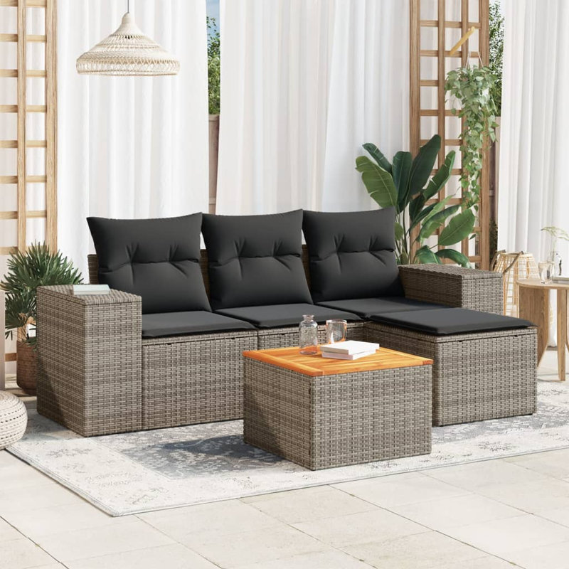 Ensemble de canapé de jardin Vidaxl Gris, gris foncé