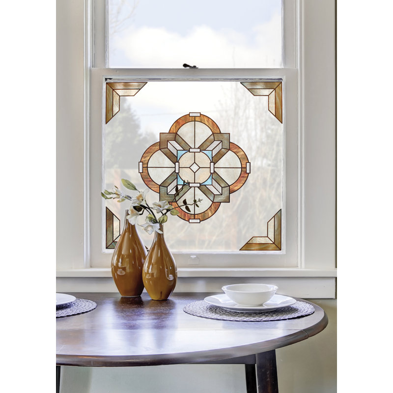 12" x 12" Amber Stained Glass Window Film