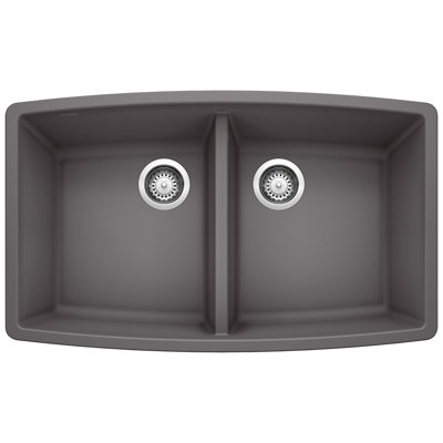 Performa SILGRANIT 33" 50/50 Double Bowl Undermount Kitchen Sink