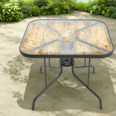 Tables de patio modernes, salle à manger en acier trempé de 35 pouces pour la cour arrière