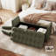Banc de rangement rembourré en polyester pour entrée et chambre à coucher-404973692