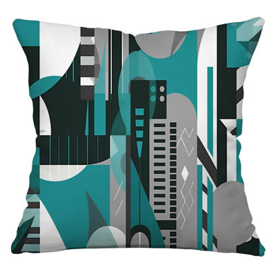Coussin décoratif réversible en mélange de coton à motif abstrait