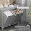 Armoires: trieur de linge inclinable avec panier à deux compartiments, gris ardoise | Salle de bain | Contemporain