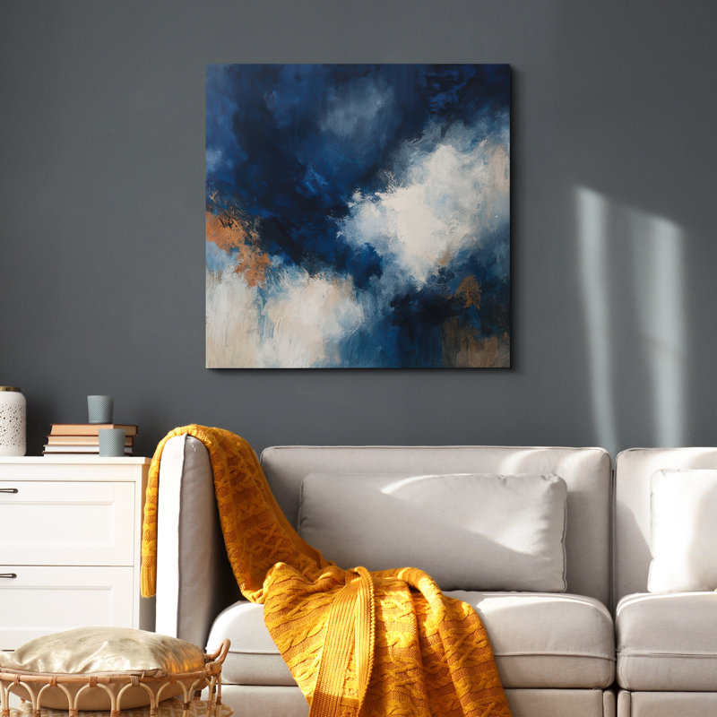 Impression sur toile abstraite murale pour décoration de salon, Toile tendue, Ne s’applique pas, H 12,8 po x l 12,14 po