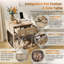 Table d'appoint 3 en 1 pour cage de chien avec station de recharge et porte en verre