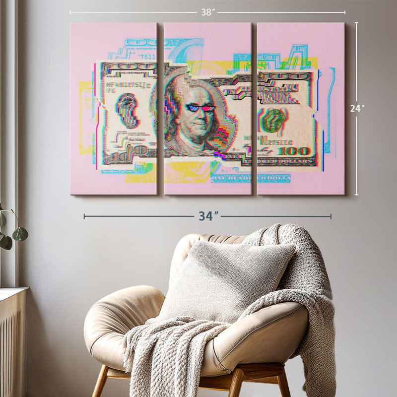 "Pop culture" sur toile, H 24 po x l 38 po