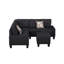 Canapé modulaire rembourré 6 pièces Modern, noir-1313037280
