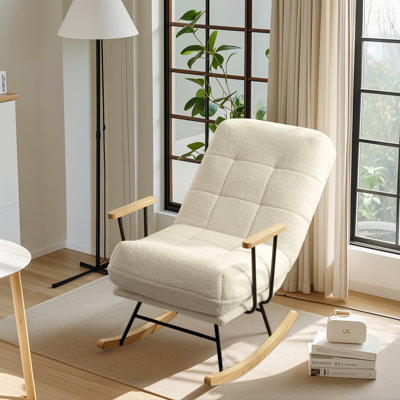 Chaise berçante à bascule coulissante en tissu avec siège réglable 3 positions