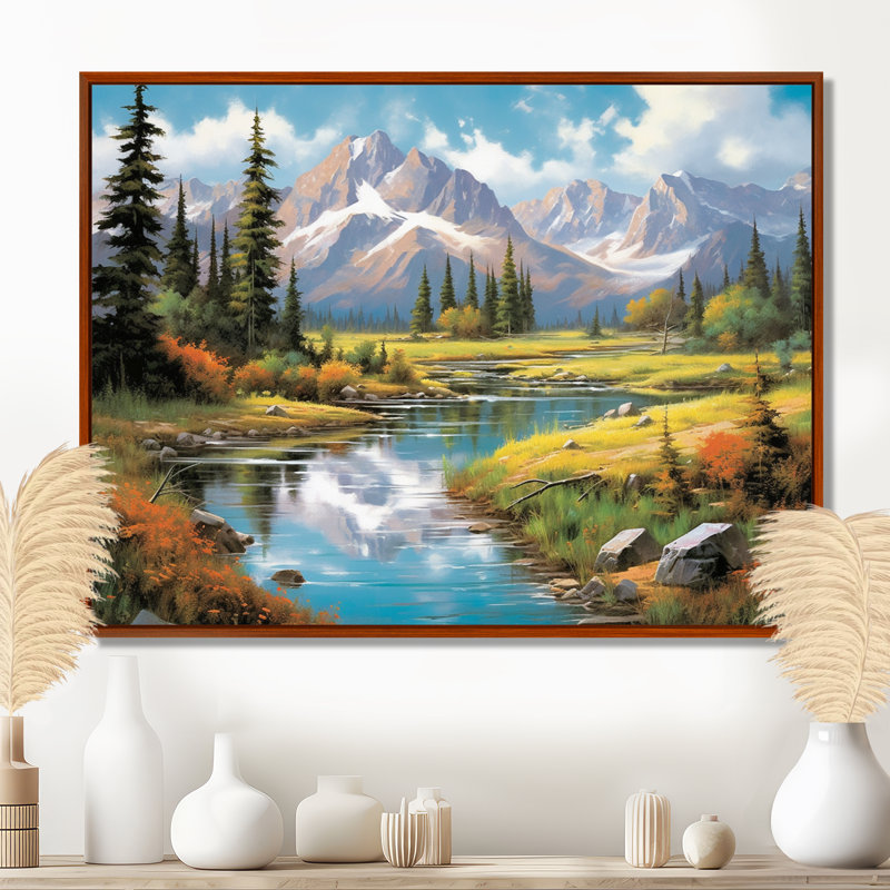Colorado Mountain Senerity I - Colorado, art encadré, H 16 po x l 32 po x P 1 po, Cadre flottant brun