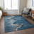 Machine Washable Indoor/Outdoor Xhevrie Navy Rug-1435283642