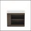 Meuble-lavabo 36 po en chêne fumé avec lavabo pour salle de bain moderne, cuve à quartz blanche une pièce, sans drain et robinet, KD