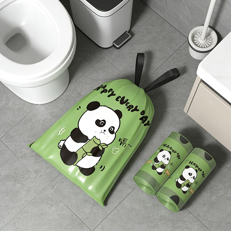 Sacs poubelle à cordon 4 gallons, doublure séparée 100% anti-déchirure pour petites poubelles de salle de bain, de bureau et de chambre à coucher, parfum floral et résistant aux fuites