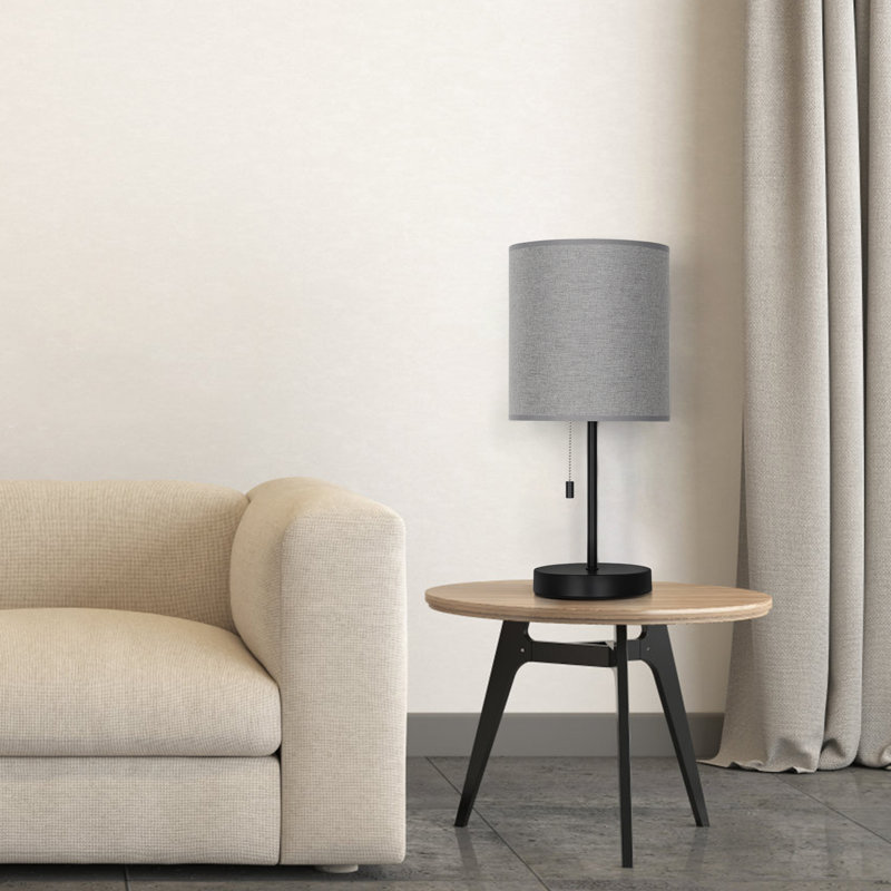 Lampe de bureau moderne avec interrupteur à glissière et chambre à coucher avec dortoir gris, gris