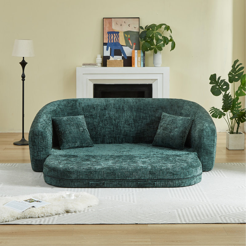 Canapé inclinable convertible Boneless Curved, Vert