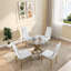 Ensemble de table de salle à manger moderne avec chaises - mobilier de salle à manger durable et confortable, matériaux mixtes naturels, savoir-faire exquis, élégant pour la cuisine ou la salle à manger-1957263523