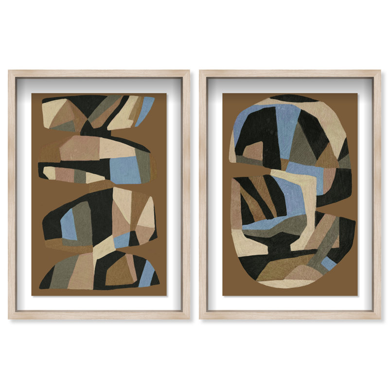 Artisan Potery Set Set by Oliver Gal, 11.5"H x 16.5"W, Natural Oak Shadowbox