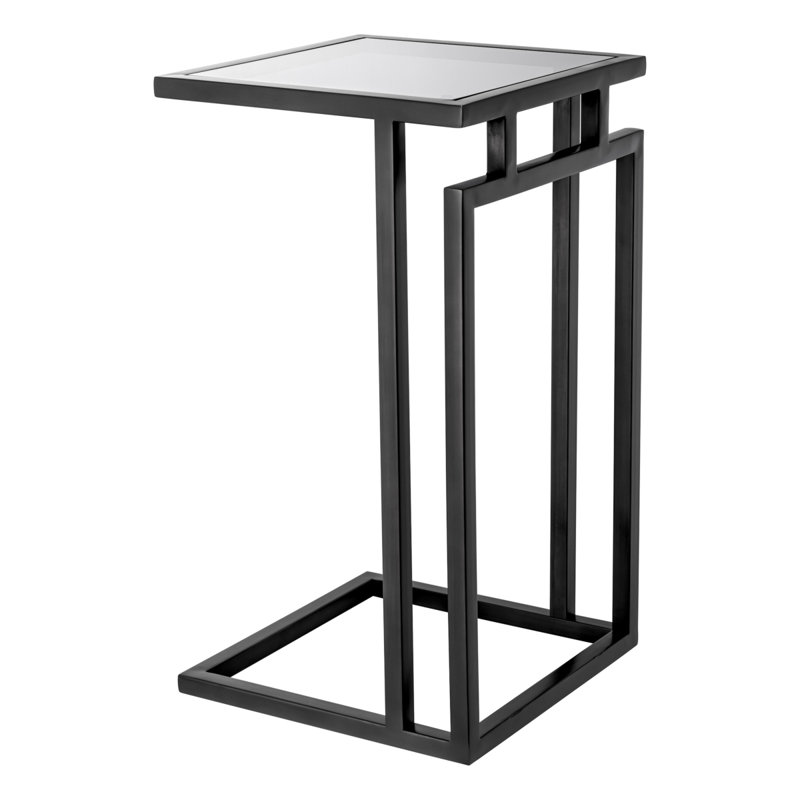 Marcus Glass End Table, Gunmetal