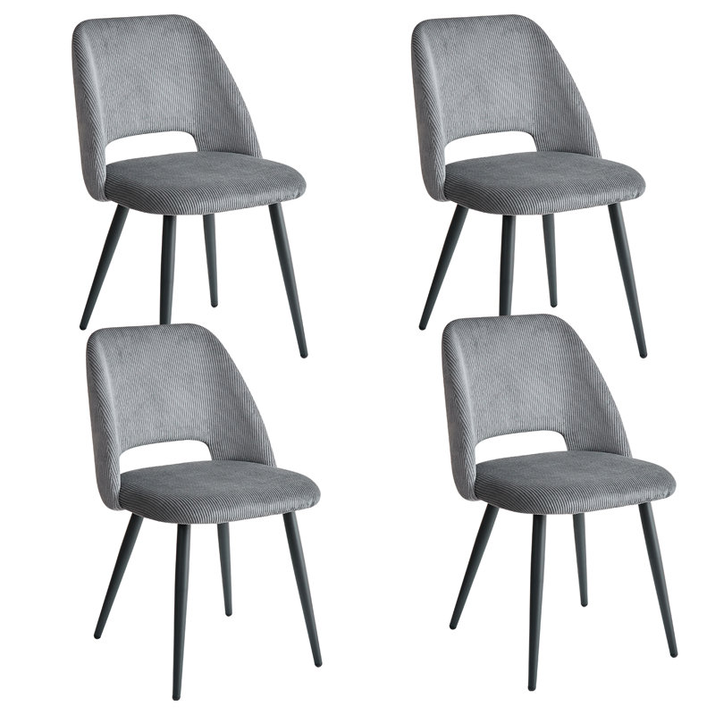 43.5cm H Upholstered Metal Parsons Chair, Grey