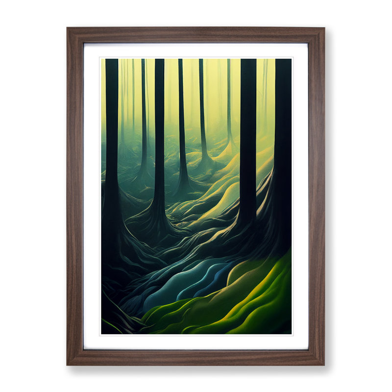 Immense Forest - Wall Art, 34cm H x 25cm W x 2cm D, Walnut Framed