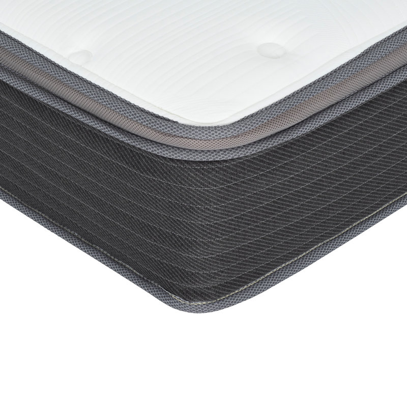 Grand lit 12 po Matelas dans une boîte, mousse gélifiée pour la dispersion de la chaleur, support de ressorts ensachés, matelas à housse blanche et sommeil réparateur, housse, boîte roulée