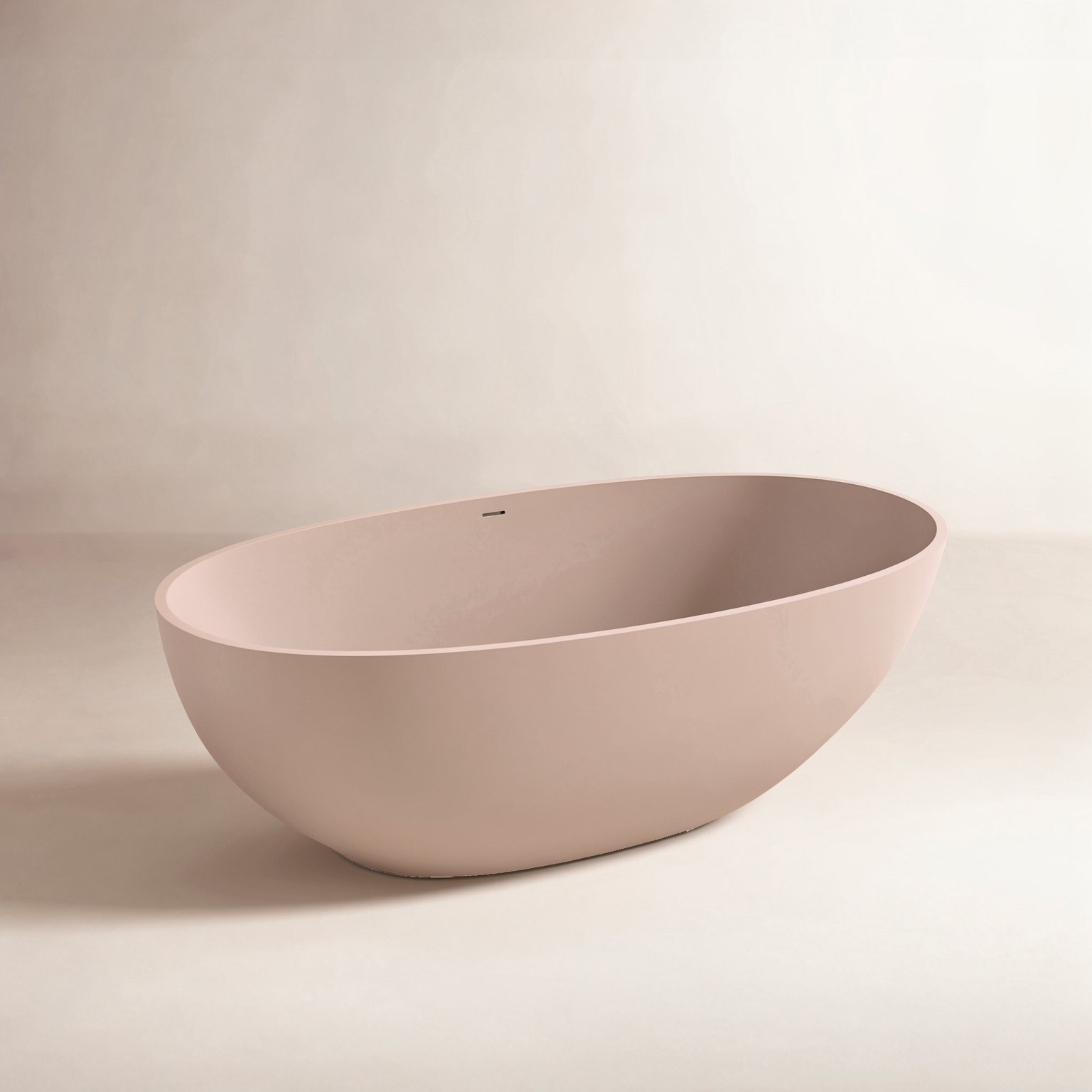 Forma 61" Solid Surface Soaking Bathtub, Pink Sand