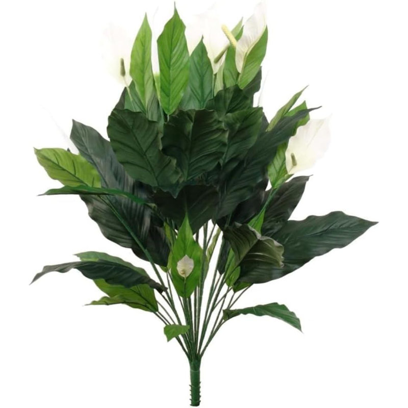 35" Artificial Spathiphyllum Plant – Lush Faux Peace Lily For Home, Office & Indoor Décor