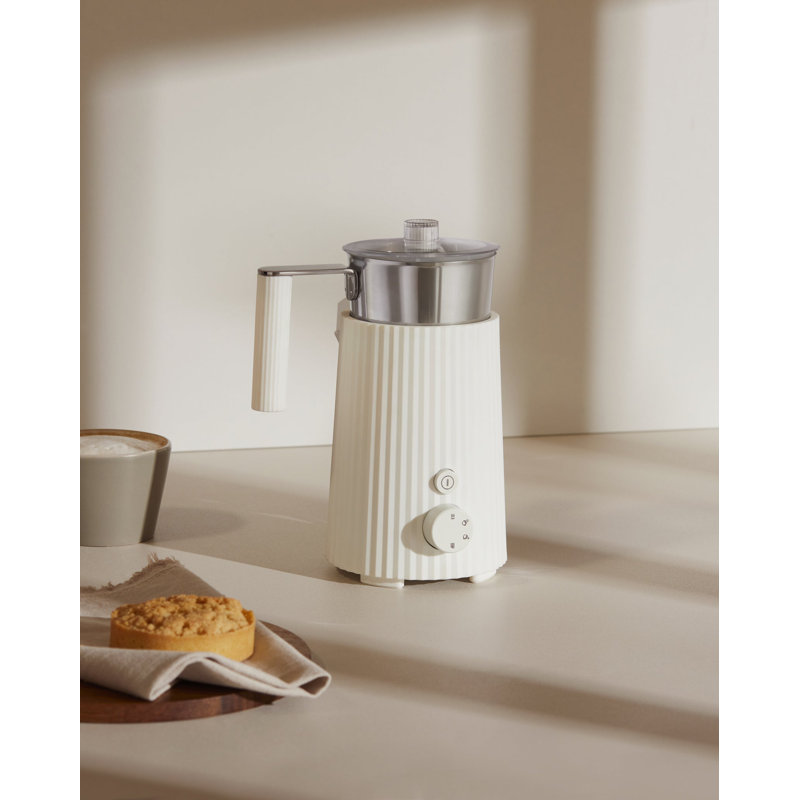 Alessi Plissé Automatic Milk Frother, White