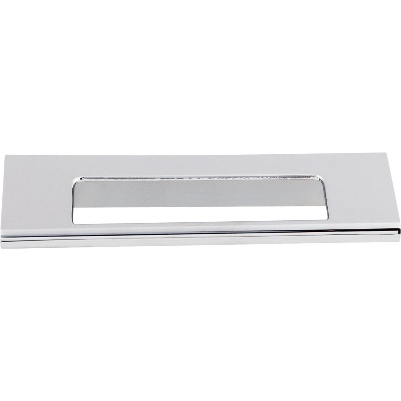 Europa Cut Out Finger pull, 3 3/4" Center to Center, Polished Chrome