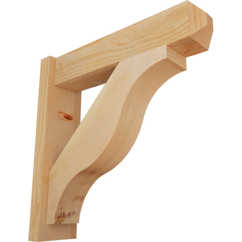 Persienne en bois rustique Funston Craftsman, Sapin Douglas de 6 po (sciage brut), P 24 po x H 24 po