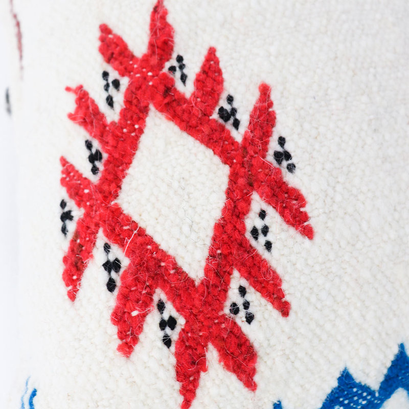 Housse de coussin Zinat, Blanc / rouge / noir abstrait, H 12 po x l 48 po