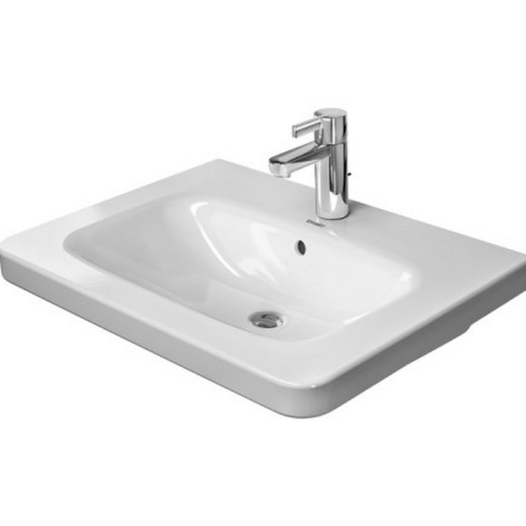 DuraStyle Ceramic 25.625" Wall Mount Bathroom Sink with Overflow
