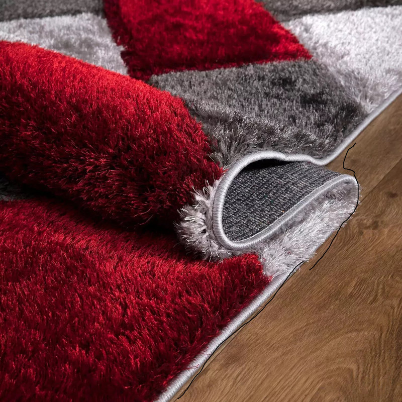 Geometric Shag Area Rug, Rectangle 120 x 170 cm