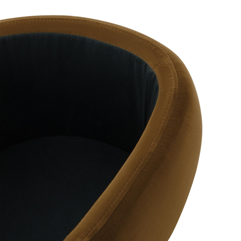 Repose-pieds avec rangement Hoya , Velours performance ocre Soren