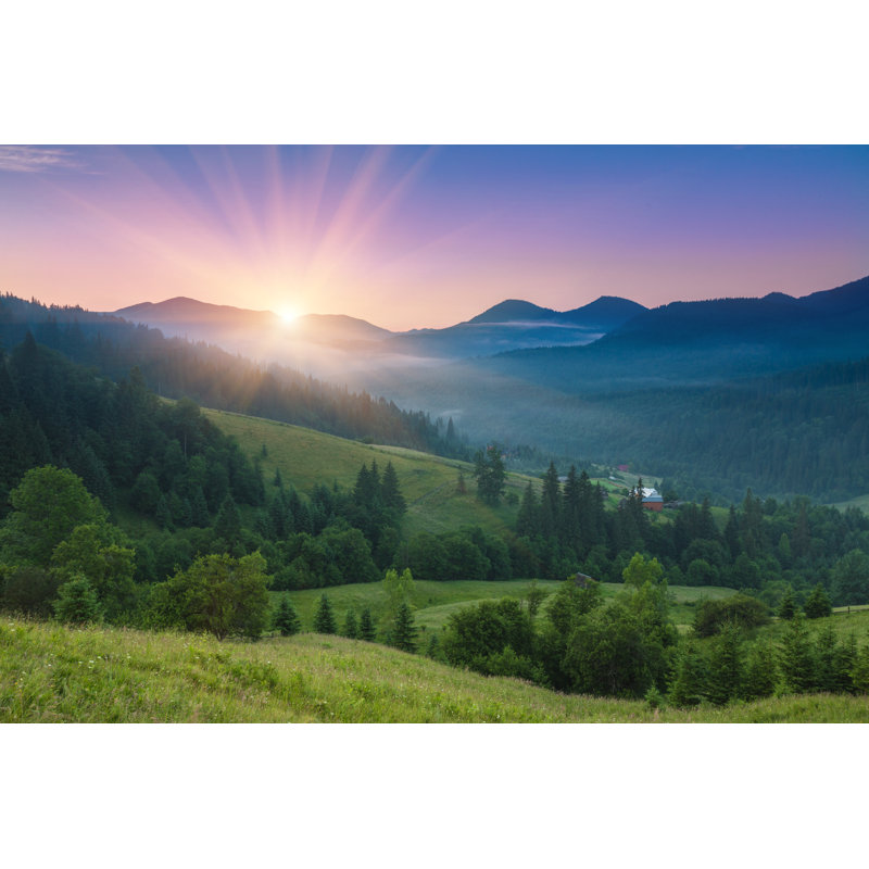 Majestic Sunset by Saharrr - Wrapped Canvas Print, 30cm H x 46cm W