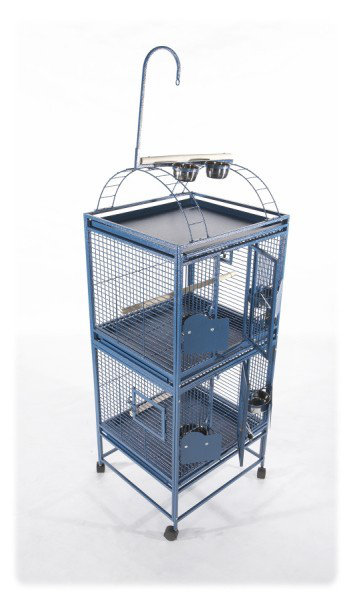 Petite cage à oiseaux double Charitini, Bleu