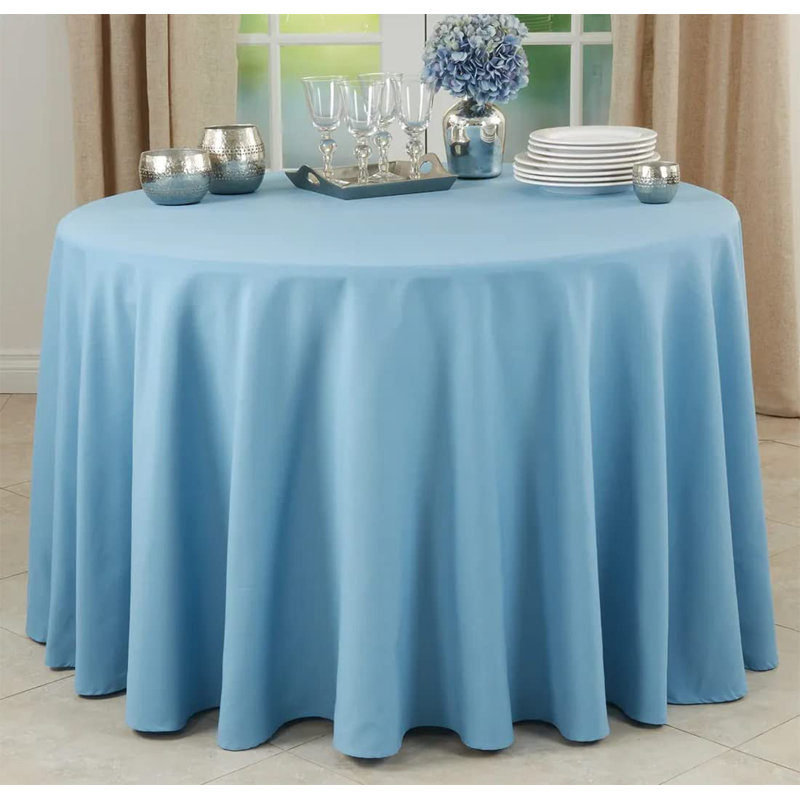 Polyester Table Cover | Washable Fabric | Wrinkle Resistant | Tablecloth For Banquets, Weddings, Parties And More, 108", Black