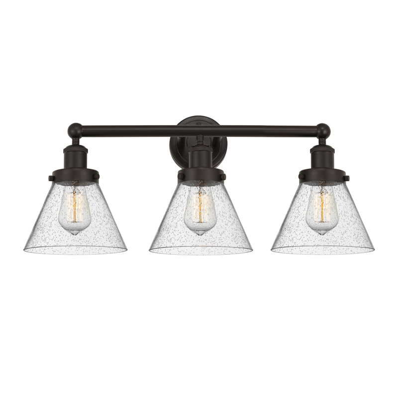 Éclairage pour meuble-lavabo à intensité variable 3 lumières Aritzy, Blanc mat, Laiton antique