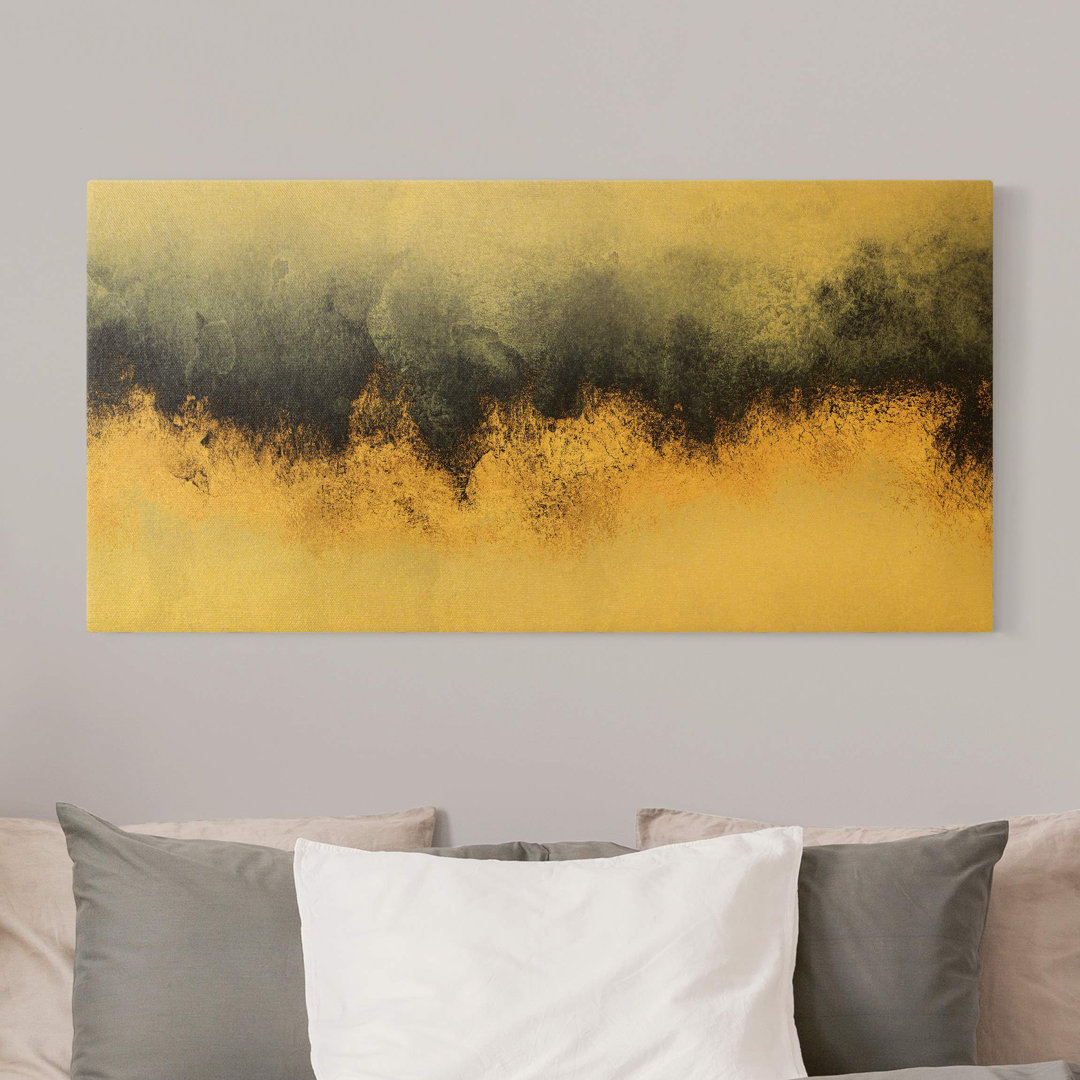 Leinwandbild Wolkenhimmel mit Gold von Elisabeth Fredriksson