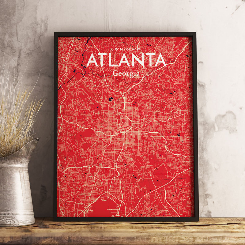 Atlanta - No Frame Print, 43.2cm H x 27.9cm W x 0.13cm D, Red