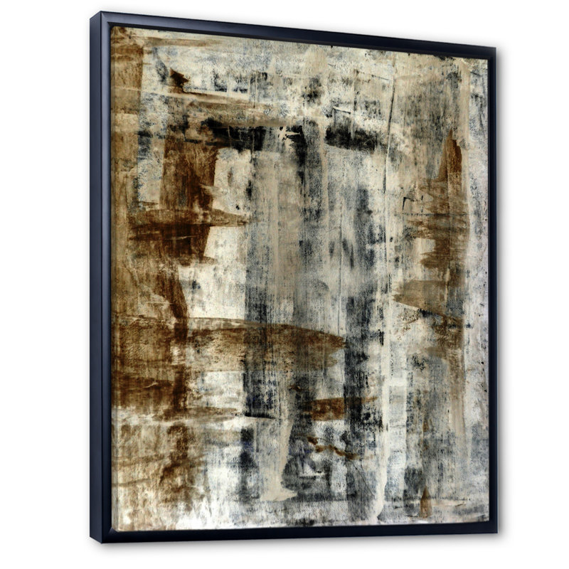 Art moderne gris et bleu II 2FL47715, Cadre noir, H 20 po x l 12 po x P 1 po
