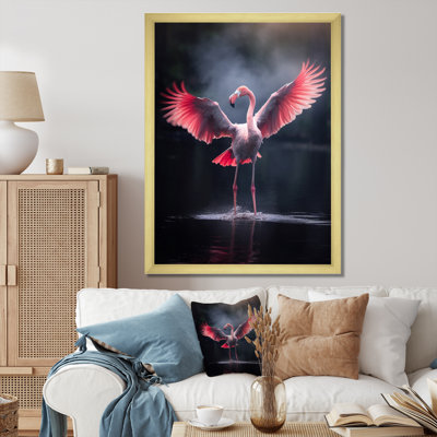 " Majestic Pink Flamingo Spreading Its Wings I "