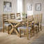 Ciro 2.3m Extending Dining Table & Oak Set 6 Slatted Back Chairs-1132926316-1132926315
