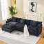 Canapé modulaire en L 108 po avec canapé-lit modulaire en L 108 po avec repose-pieds en chenille et siège profond avec coussin pour le salon, la chambre à coucher et un appartement-129455680